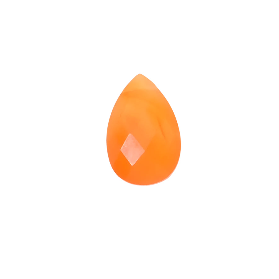 Faceted teardrop bead, 15 x 10mm in natural Carnelian