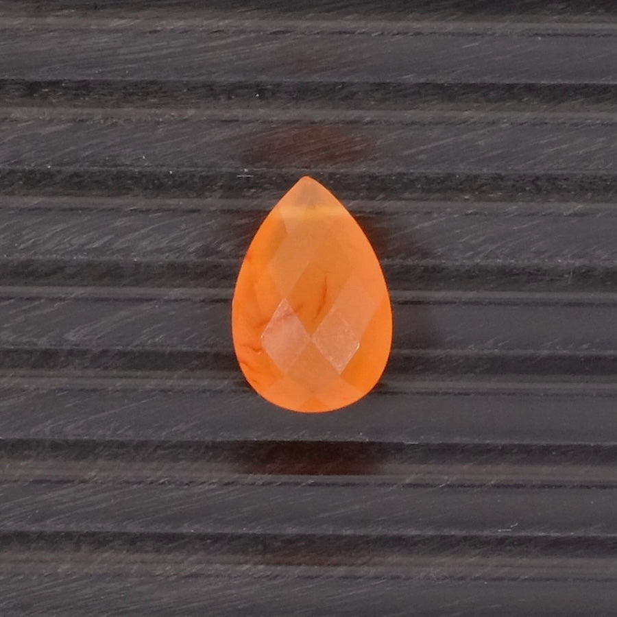 Faceted teardrop bead, 15 x 10mm in natural Carnelian