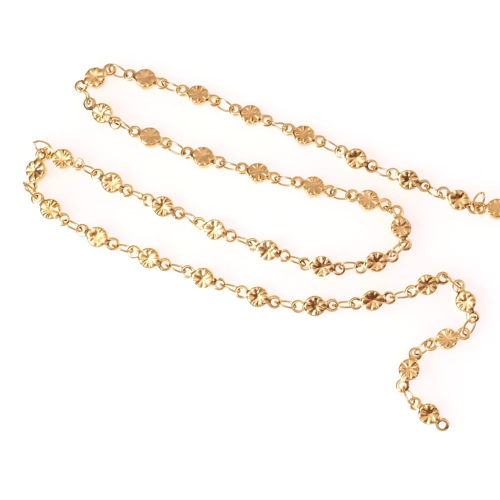 50cm of fancy link chain in gold-plated 304 stainless steel
