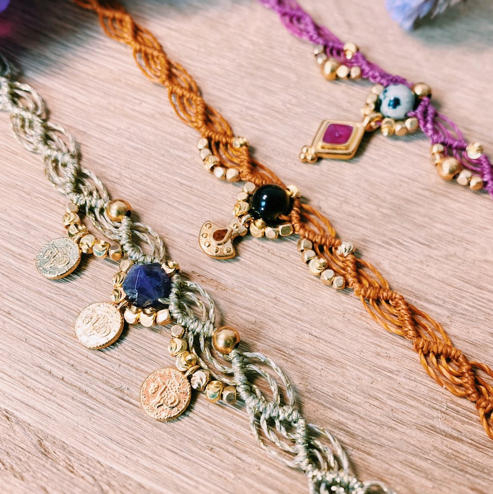 4 small ethnic pendants in 24K Premium gold-plated brass