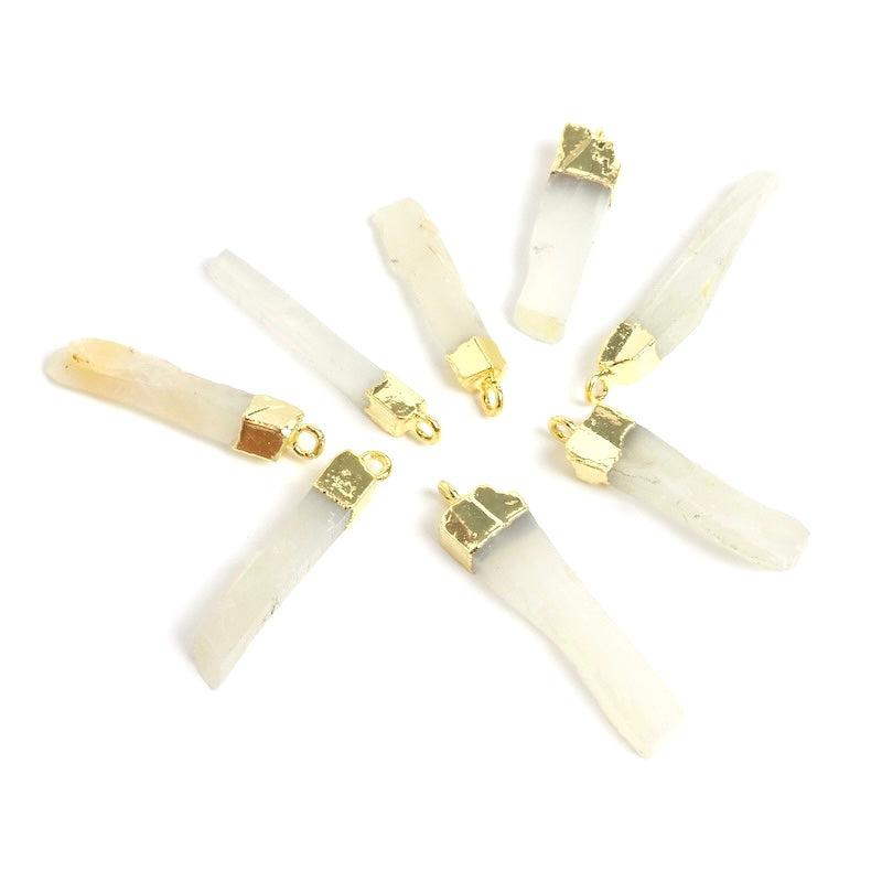 White Feldspar Moonstone pendant 24K gold plated