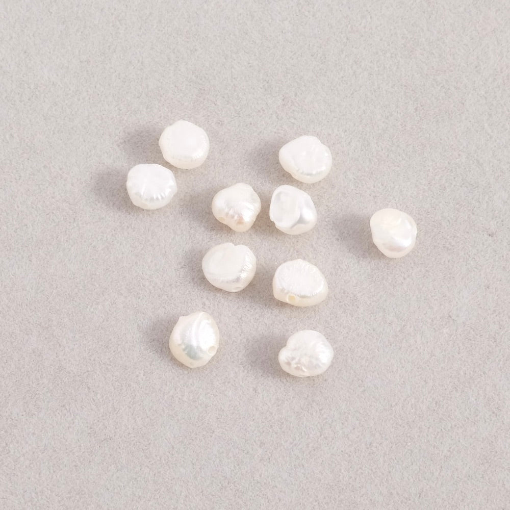 10 small irregular 5mm natural mother-of-pearl beads