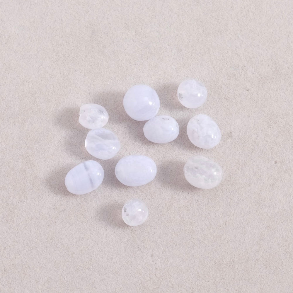 10 natural irregular beads in Blue Lace Agate