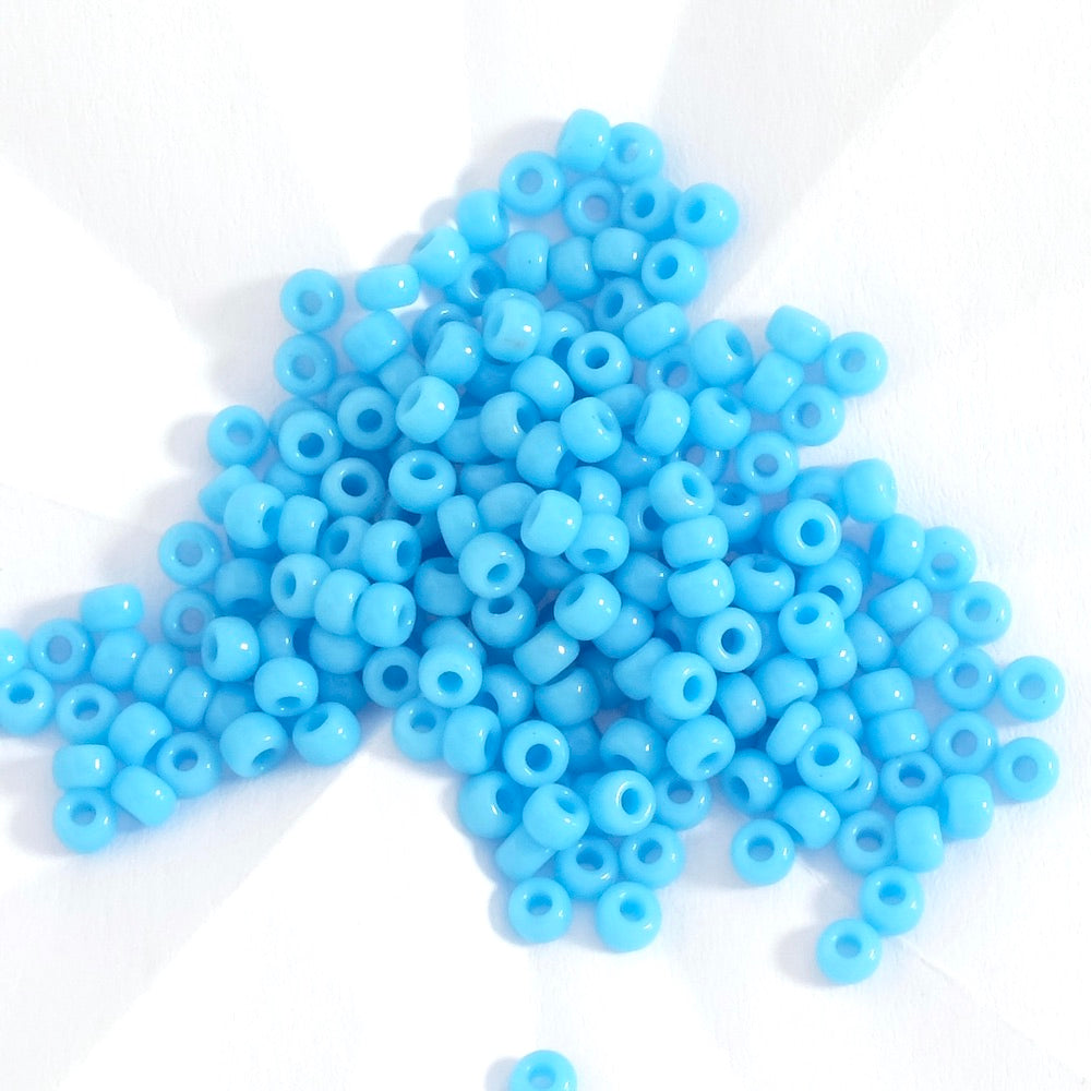 5 grams of Miyuki Rocailles 8/0 N°413 light blue beads
