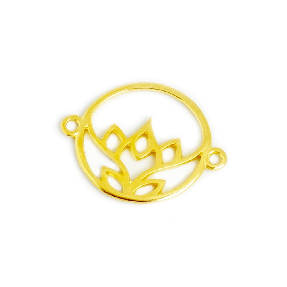 Lotus Flower Connector in 24K Gold-Plated Zamak