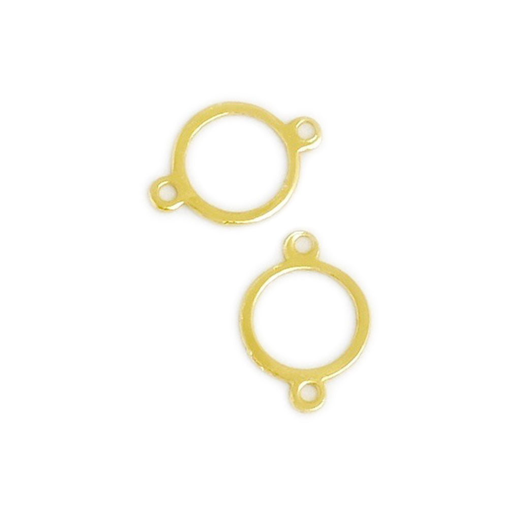 4 round openwork connectors in 24K gold-plated brass