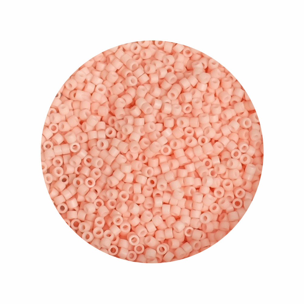 8 grams of Miyuki Délica 11/0 Matted Opaque Light Salmon DB1513 beads