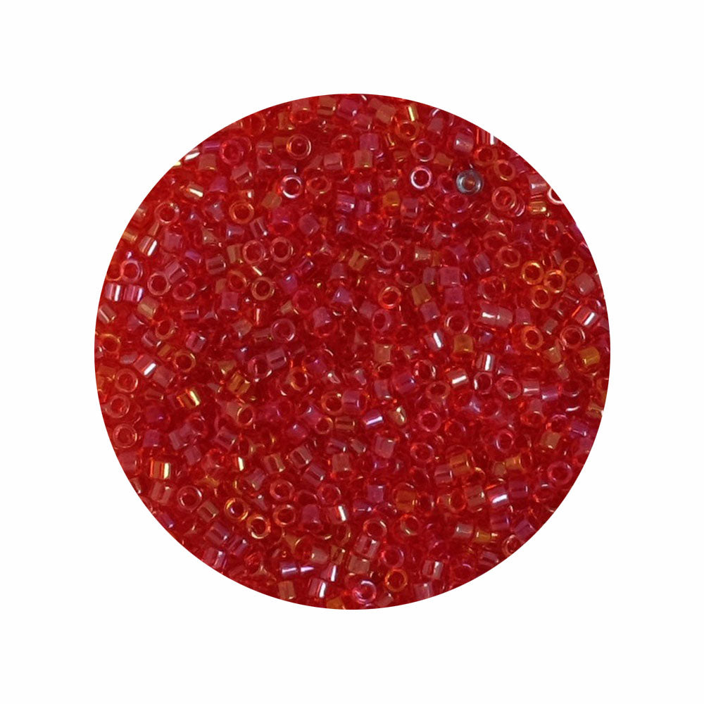 8 grams of Miyuki Délica 11/0 Fancy Lined Scarlet DB2374