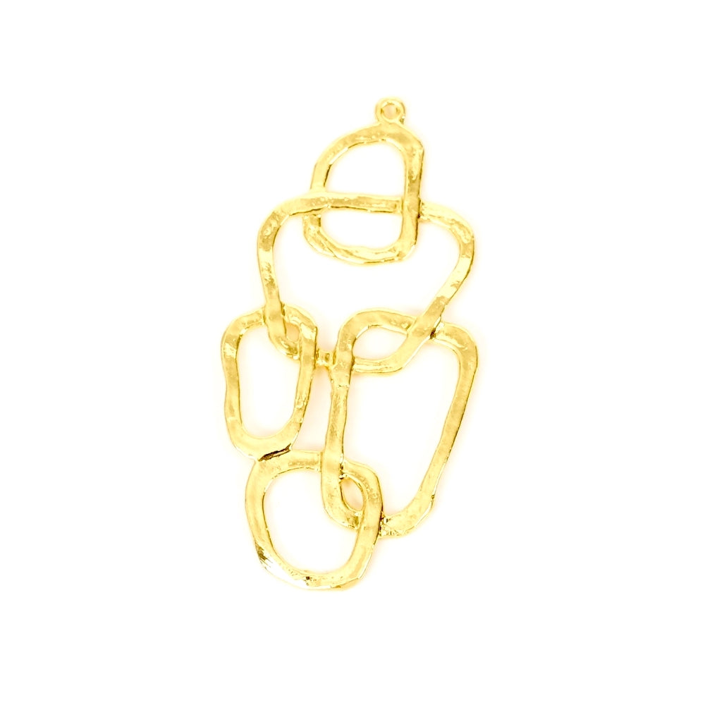 Graphic Pendant in 24K Gold Plated Brass