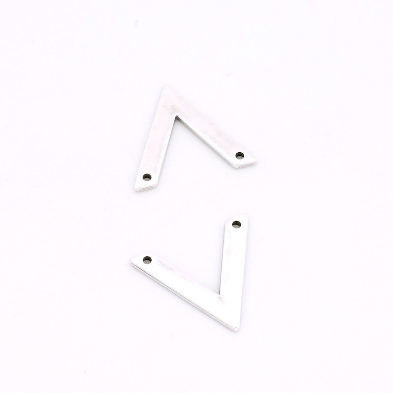 Silver-Plated Brass Graphic Triangle Pendant