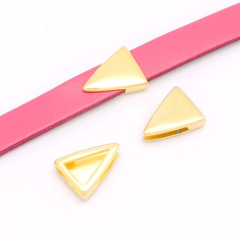 Gold Plated Geometric Triangle Zamak Loop for Leather