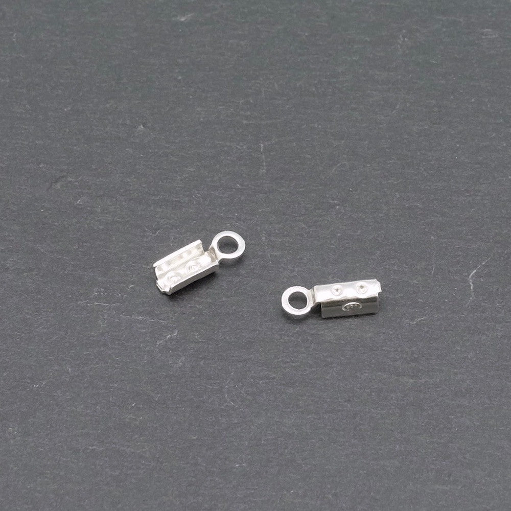 Set of 4 2mm cord ends in 925 sterling silver 