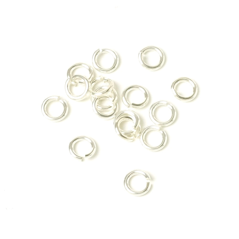 15 open rings 4mm x 0.7mm in 925 sterling silver