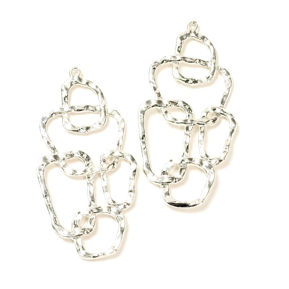 Premium 925 silver-plated brass graphic pendant