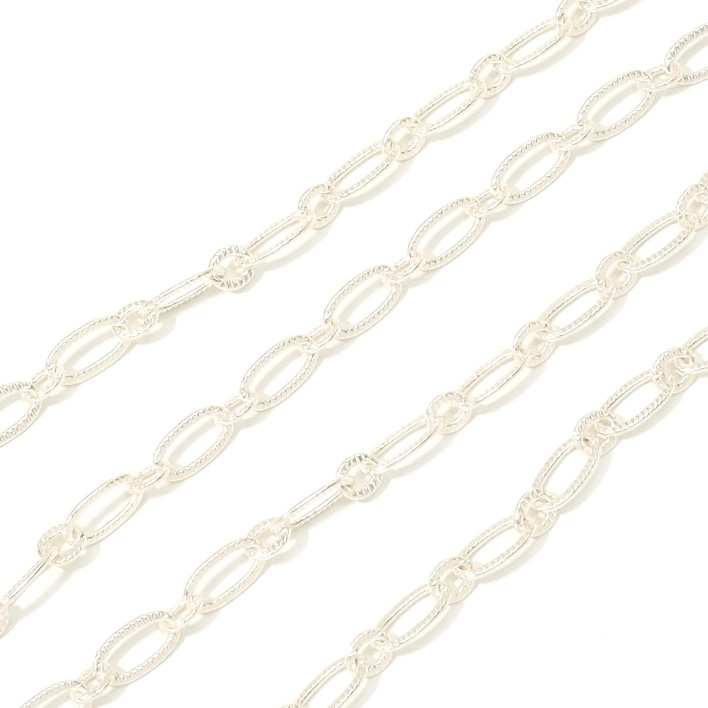 25cm Premium 925 silver plated brass oval links chain