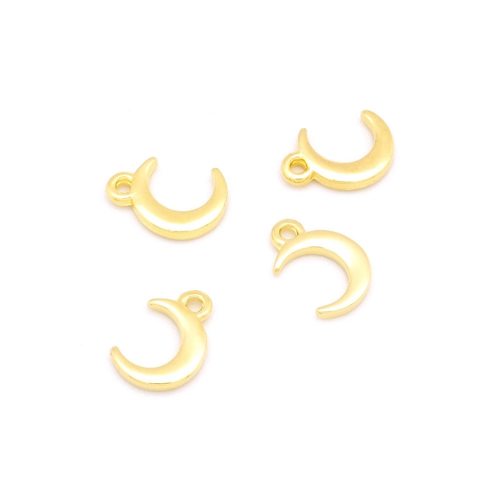 4 Moon Pendants in 24k Gold Zamak