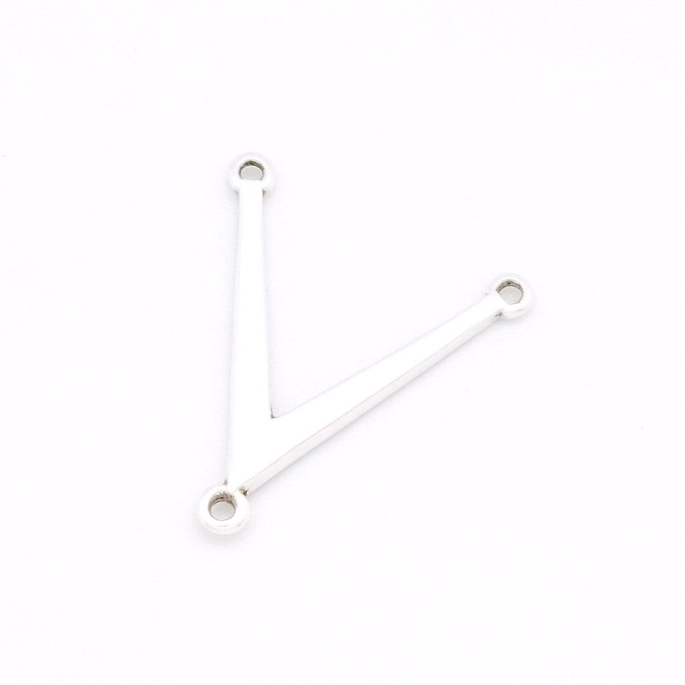 Set of 2 Geometric Triangle Pendants in silver-plated Zamak