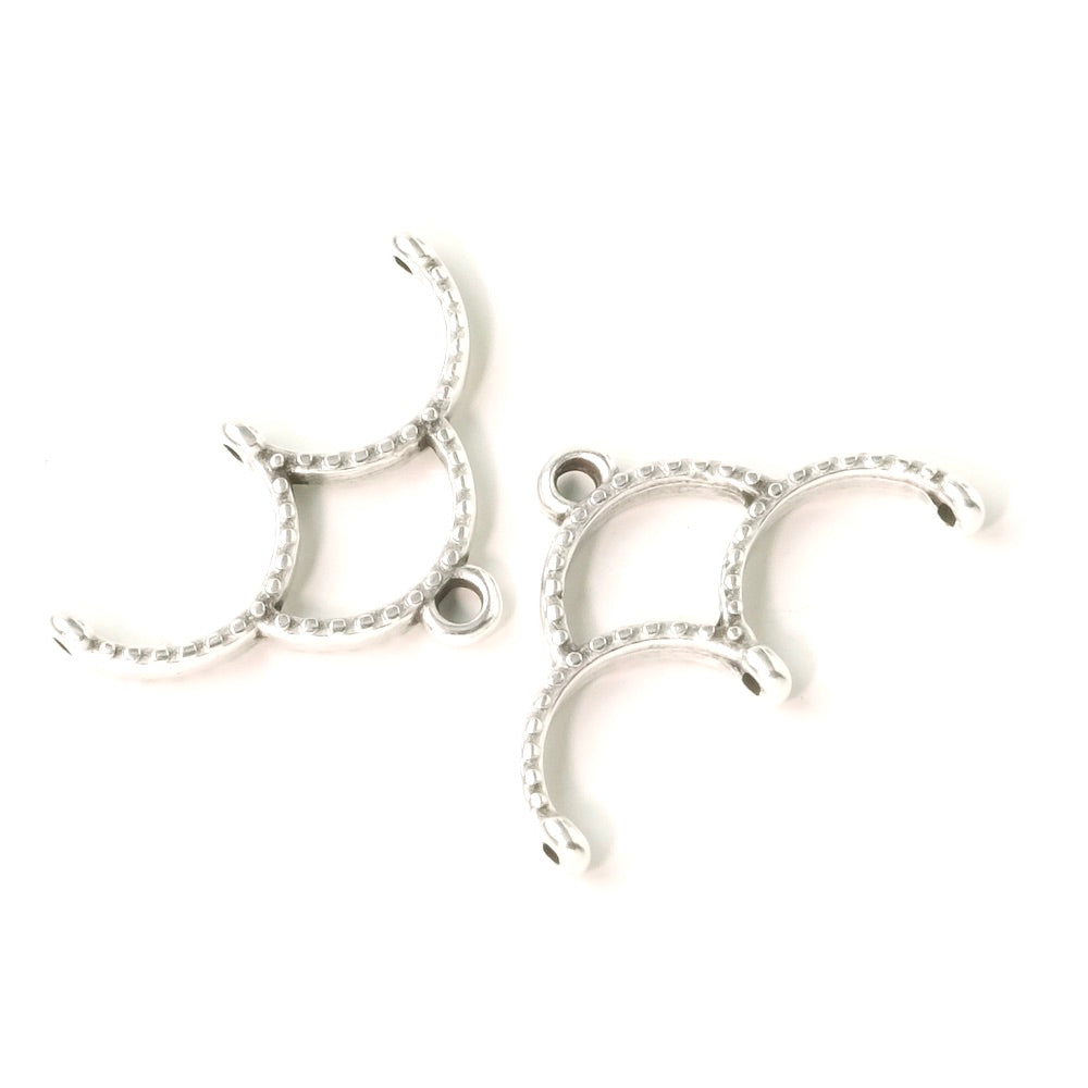 2 Cymbal Clasps 22,6mm for Miyuki Weaving Silver plated