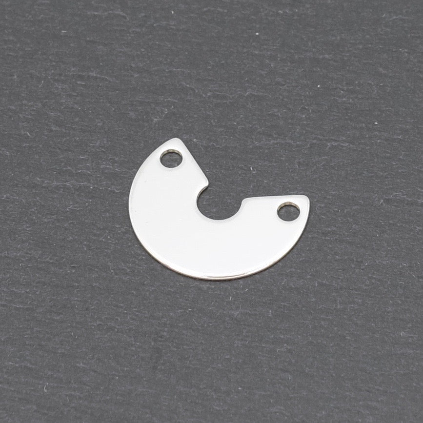 Half Circle Connector in 925 Sterling Silver