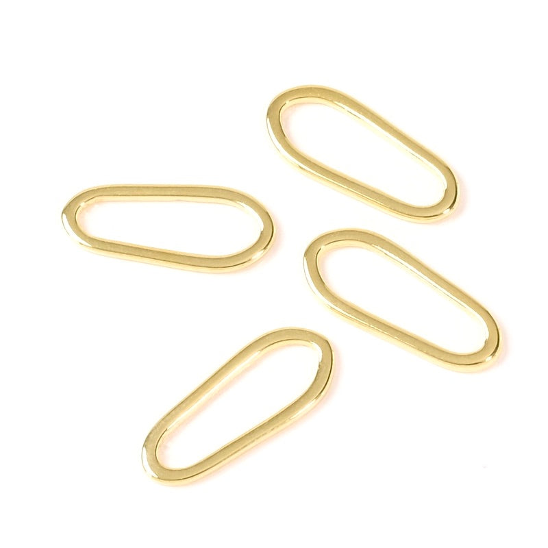 4 Gold-plated asymmetrical oval connectors