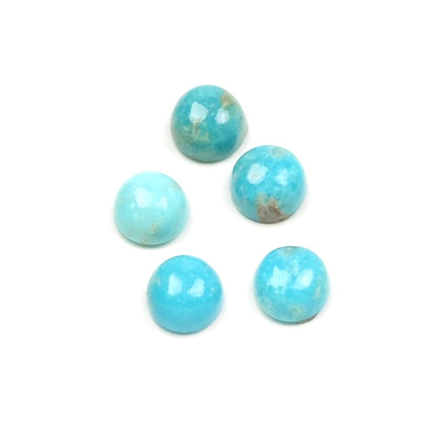 Natural stone cabochon Round 6mm Turquoise Arizona
