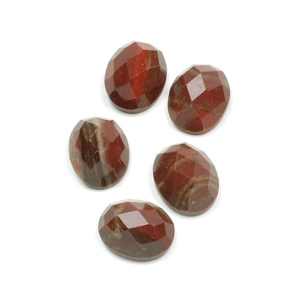 Natural stone Cabochon Oval 8 x 10mm Faceted Red Jasper