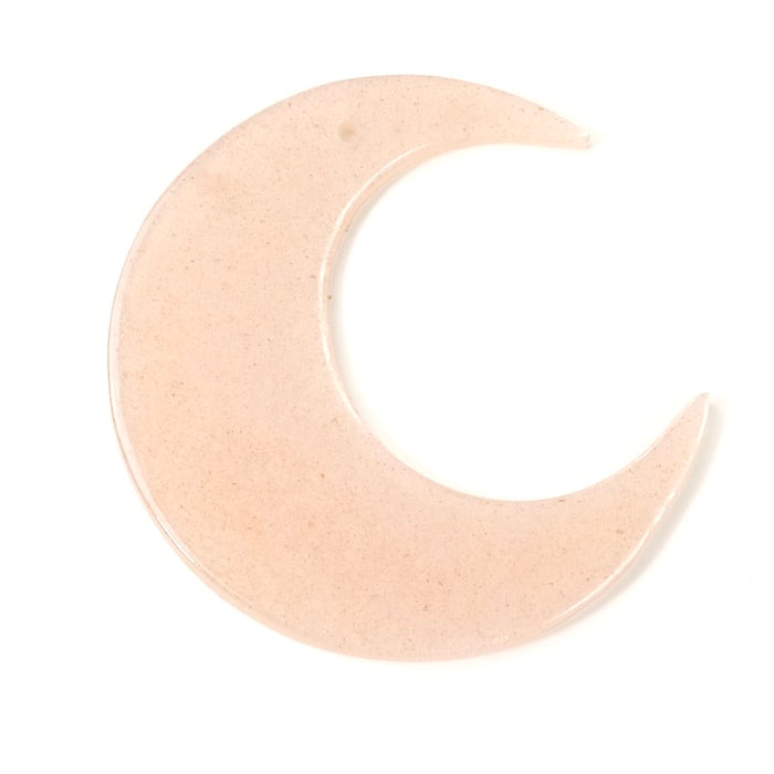 Large Moon pendant in natural stone Feldspar Moonstone - Softness