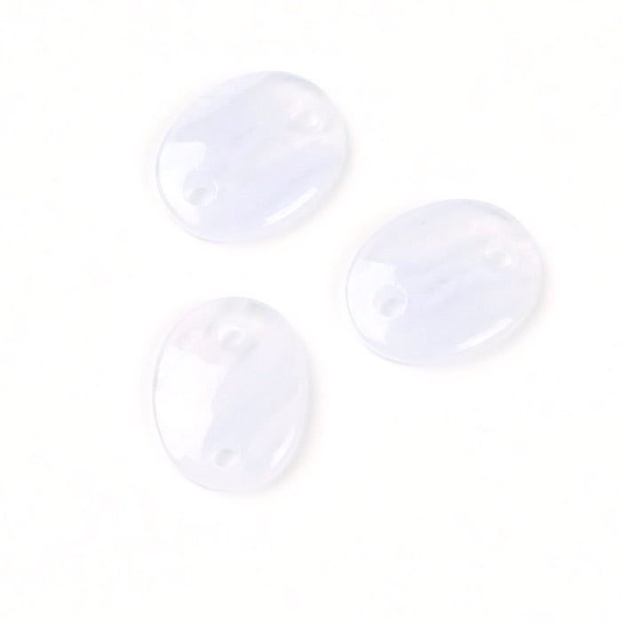Oval Connector 8x10mm in natural stone Agate Blue Lace