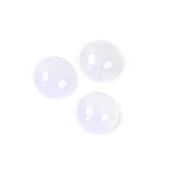 Natural stone cabochon 8mm Agate Blue Lace