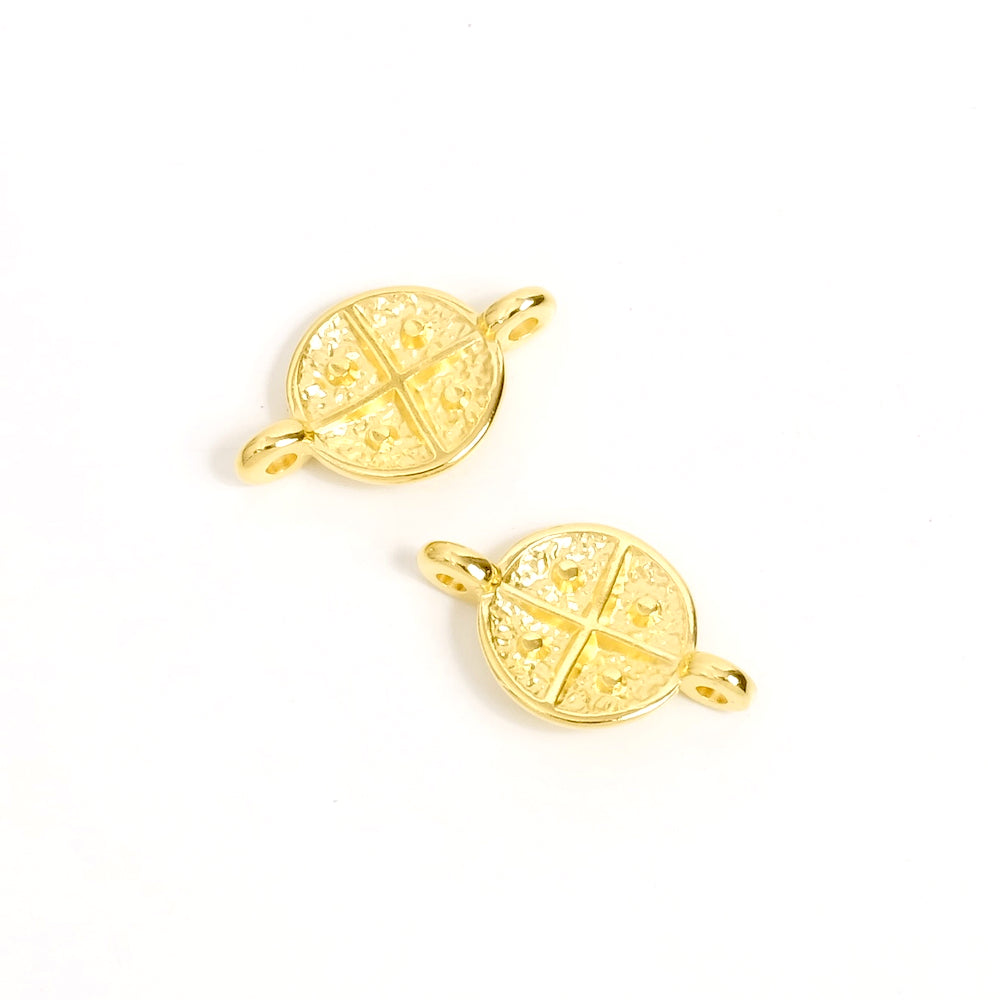 2 Talisman connectors in 24K gold-plated Zamak