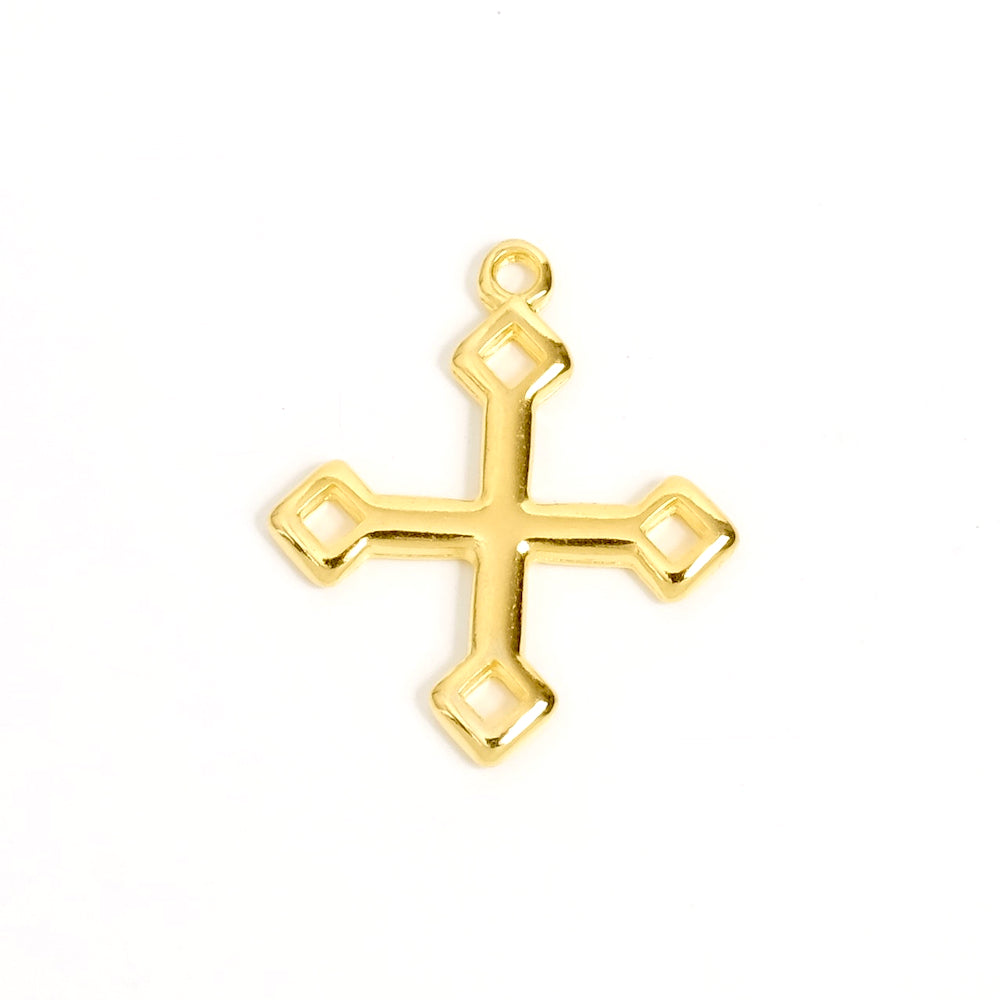 24k Gold Zamak cross pendant