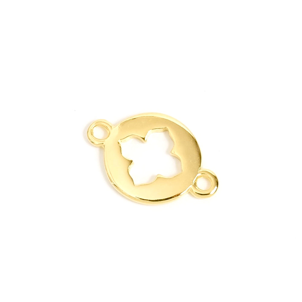2 Openwork Indian Cross Connectors in 24k Gold Zamak