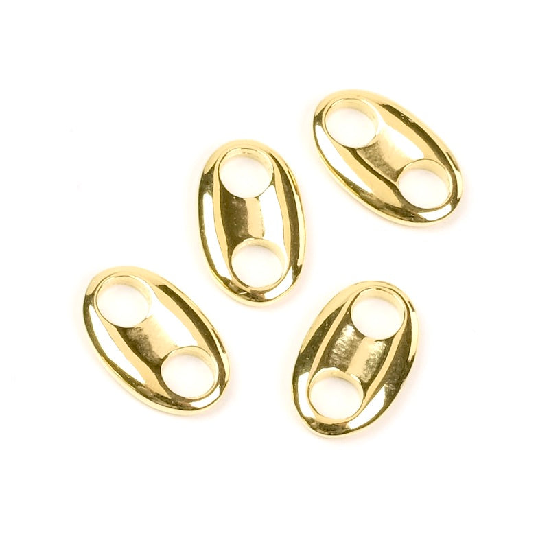 4 Oval connectors in 24K gold-plated Zamak