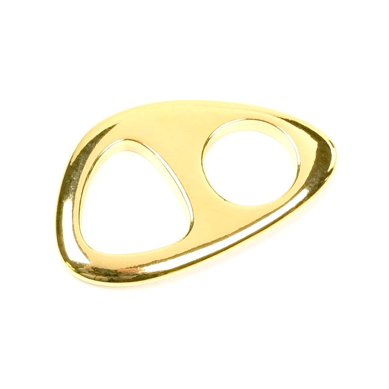 Asymmetrical connector in 24K gold-plated Zamak