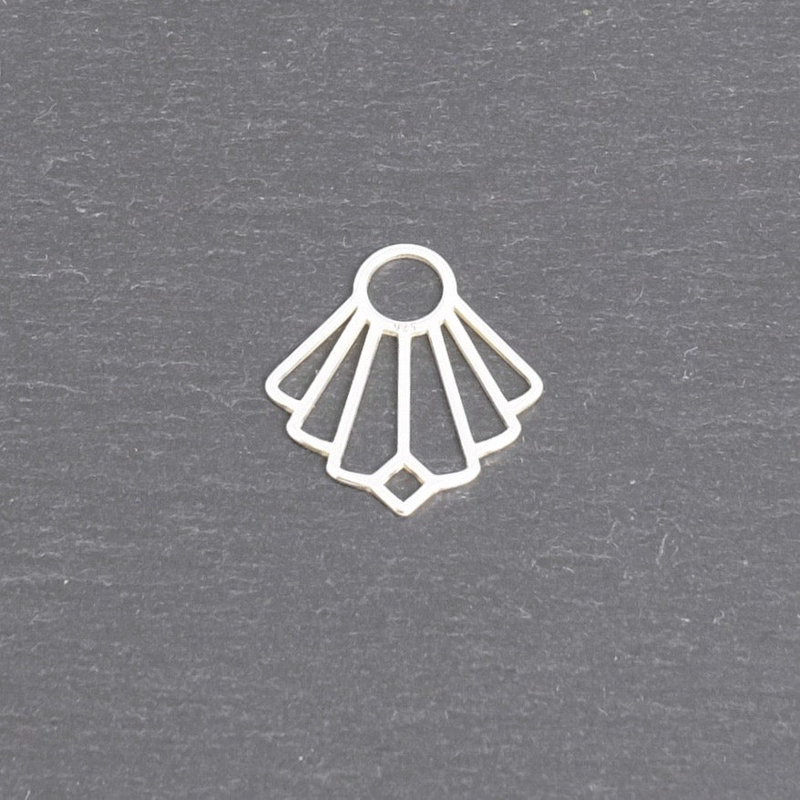 925 Sterling Silver Fan Pendant