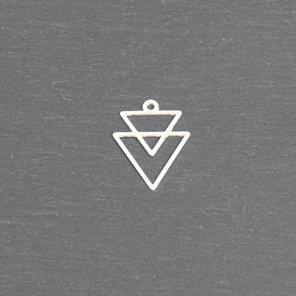 925 Solid Silver Triangles Pendant