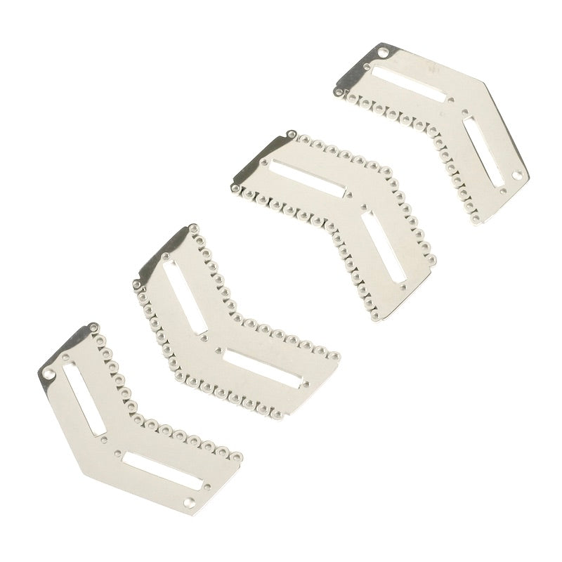 Set of 4 Silver-plated Chevron supports for Miyuki pearl bracelets