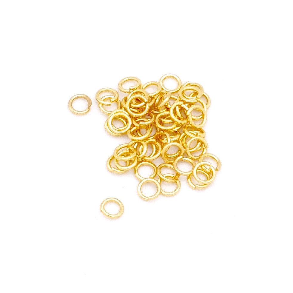Set of 50 4mm rings in Premium Quality 24K gold plated brass