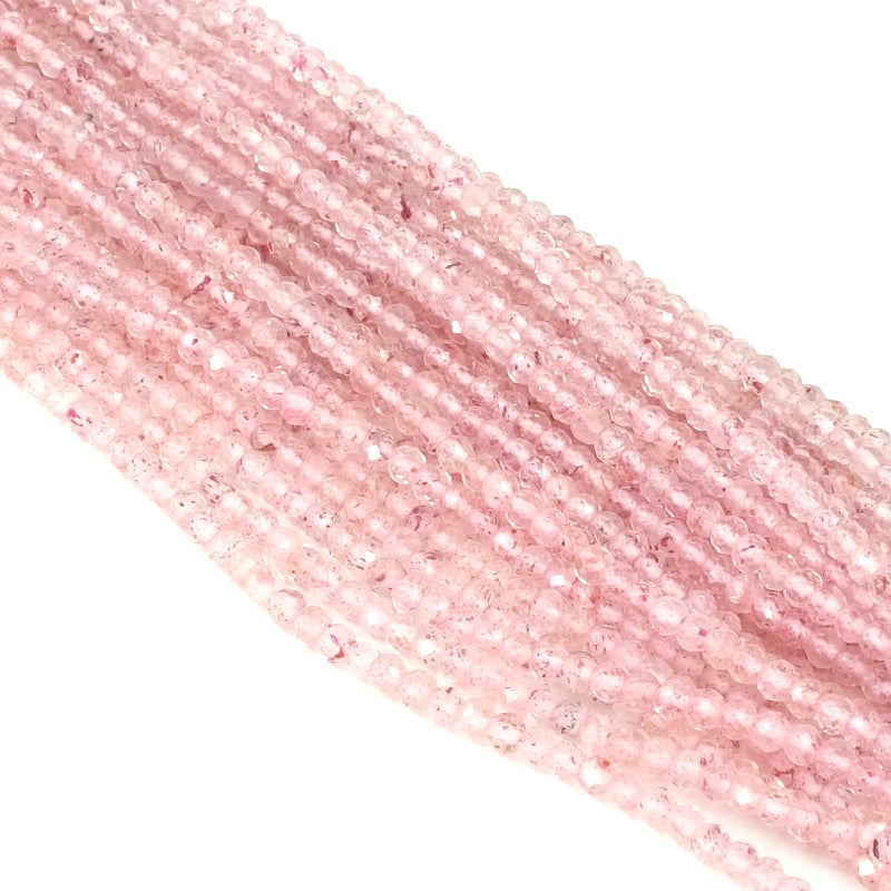 Strand of natural faceted beads 2mm Strawberry Quartz
