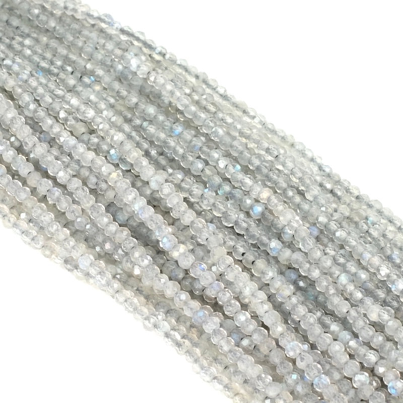 Strand of natural faceted beads 2mm Labradorite