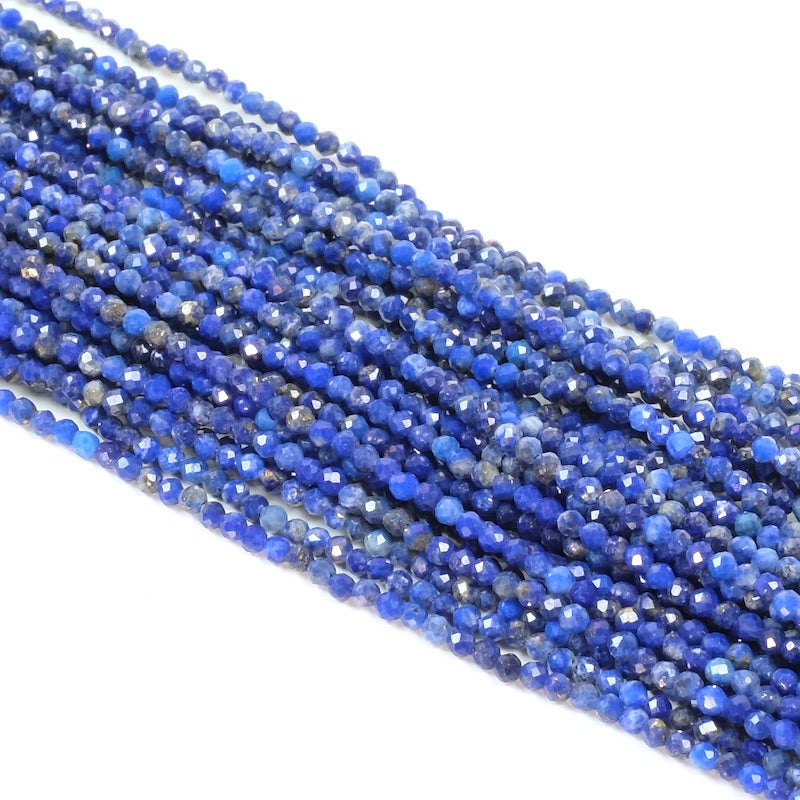 Strand of natural faceted beads 2mm Lapis Lazuli