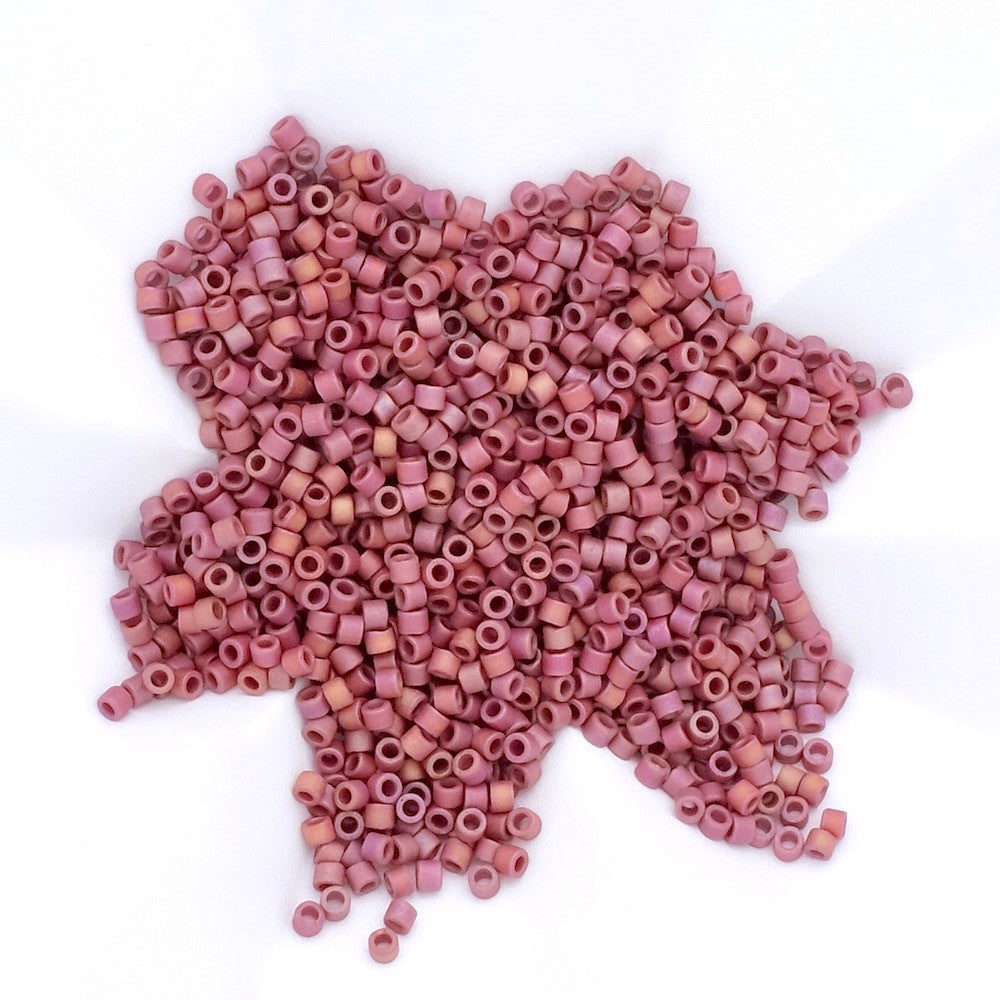8 grams of Miyuki Délica 11/0 Matte Op Glazed Trillium Red AB DB2308 beads