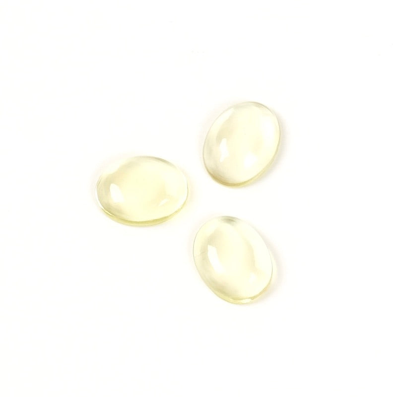 Natural stone Cabochon Oval 6 x 8mm Lemon green gold