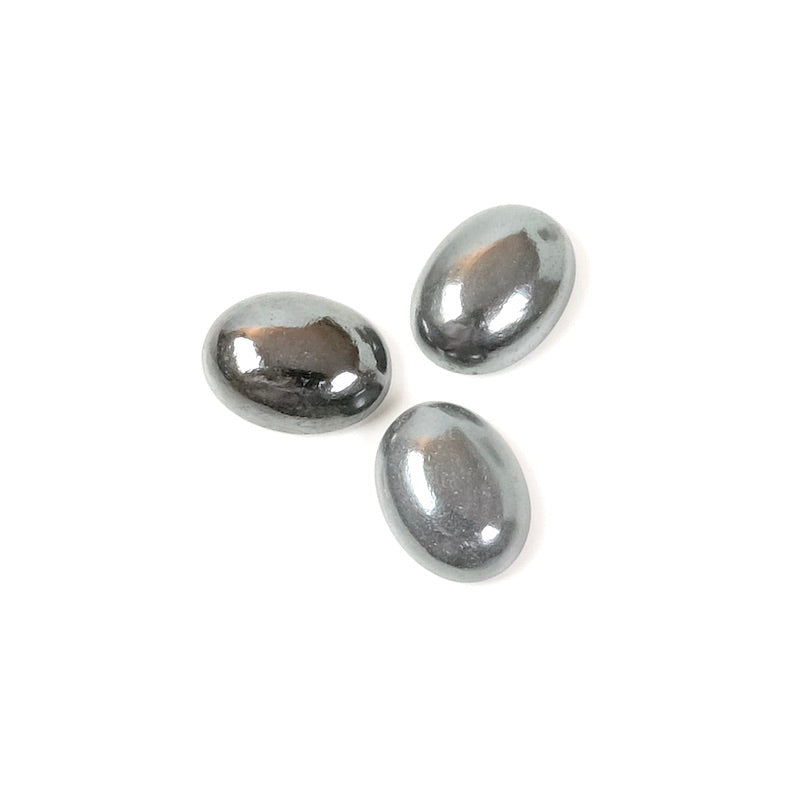 Natural stone Cabochon Oval 6 x 8mm Hematite
