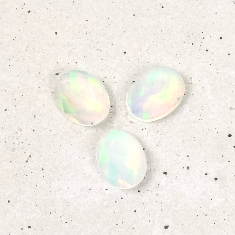 Natural stone Cabochon Oval faceted 6 x 8mm Ethiopian Opal