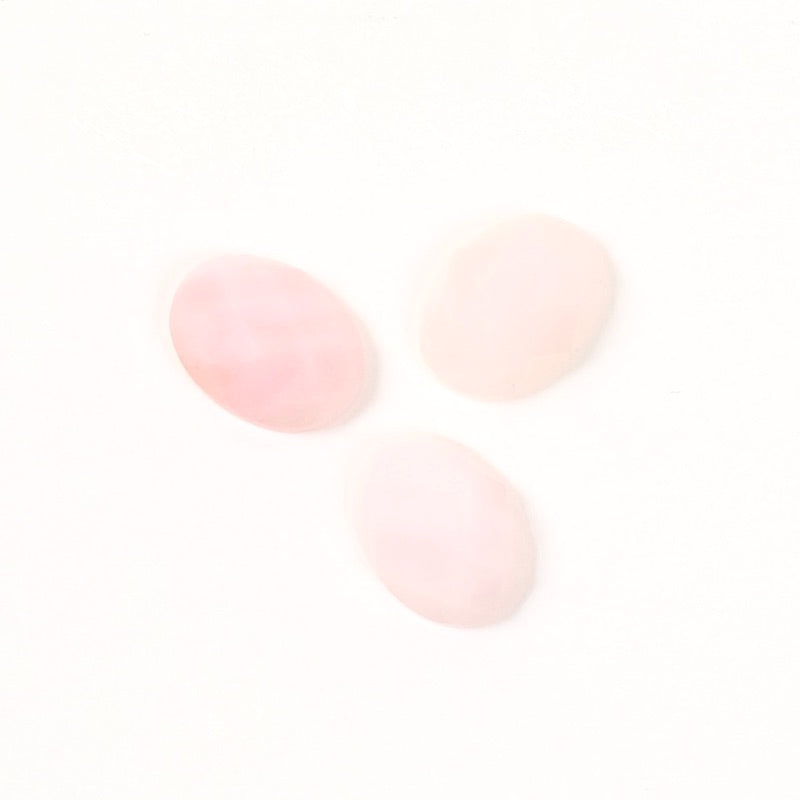 Natural stone Cabochon Oval faceted 6 x 8mm Pink Opal