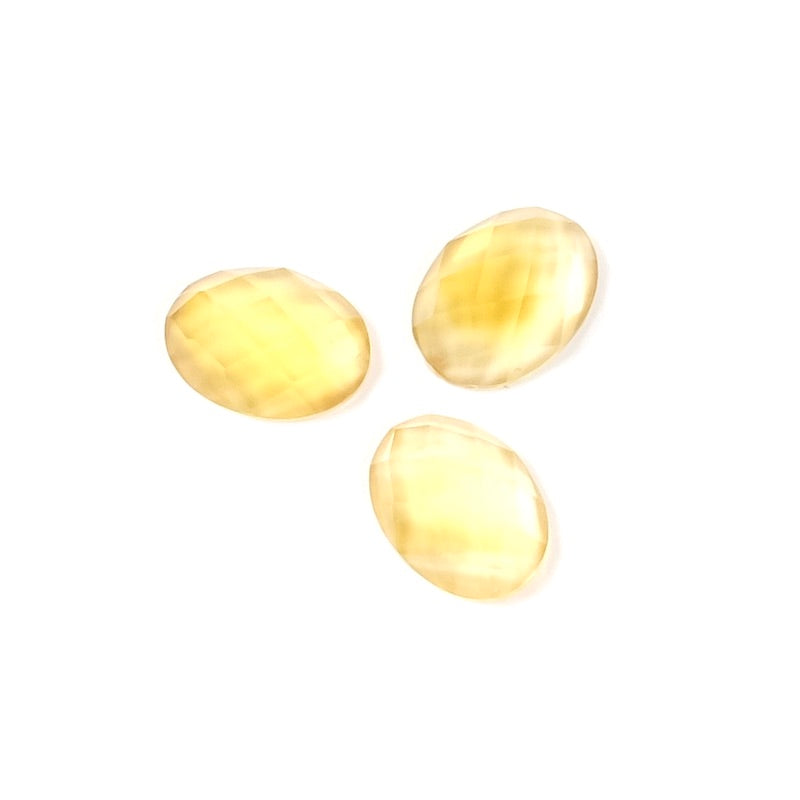 Natural stone Cabochon Oval faceted 6 x 8mm Citrine