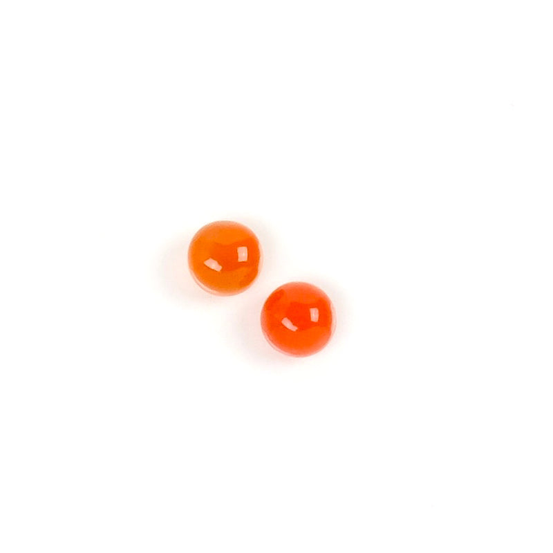 2 Round 4mm Natural Stone Cabochons - Red Onyx
