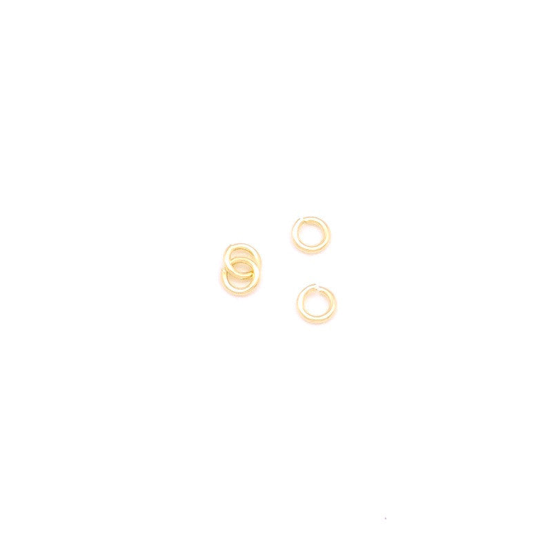 Set of 5 rings 4mm in 24K gold plated Vermeil Silver 