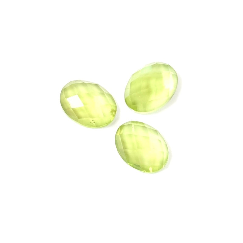 Natural stone Cabochon Oval faceted 6 x 8mm Peridot